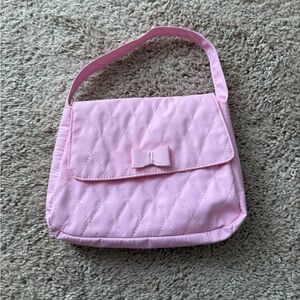 Kids Pink Quilted Purse with Bow